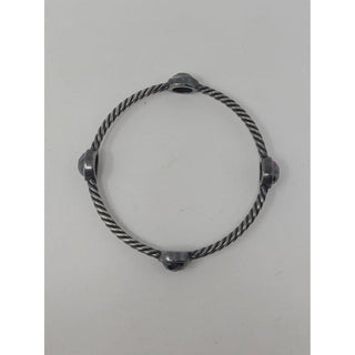 David Yurman Sterling Silver Hematite station cable classic bracelet