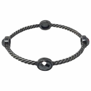 David Yurman Sterling Silver Hematite station cable classic bracelet