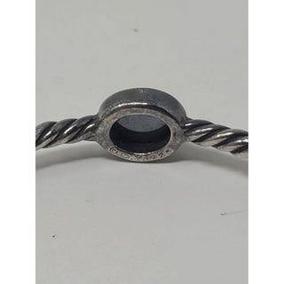 David Yurman Sterling Silver Hematite station cable classic bracelet