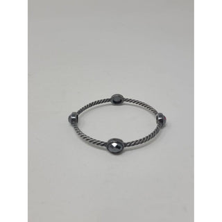 David Yurman Sterling Silver Hematite station cable classic bracelet