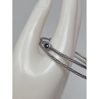 David Yurman Sterling Silver Onyx station double bangle bracelet