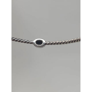 David Yurman Sterling Silver Onyx station double bangle bracelet