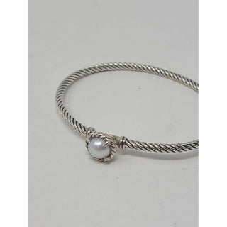 David Yurman Sterling Silver pearl Chatelaine cable bracelet