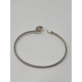 David Yurman Sterling Silver pearl Chatelaine cable bracelet