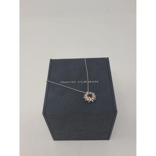 David Yurman Sterling Silver Red Garnet Starburst pendant necklace