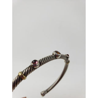 David Yurman Sterling Silver Renaissance Multi Gemstone station cuff