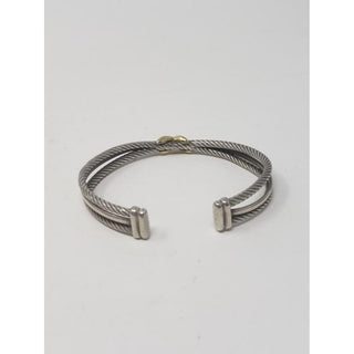 David Yurman Sterling Silver 18k Gold Crossover classic cable cuff