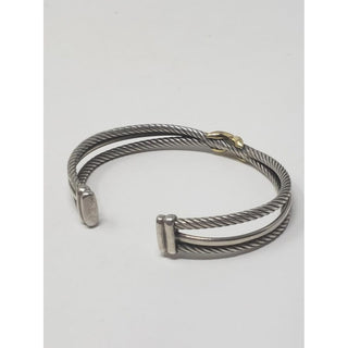 David Yurman Sterling Silver 18k Gold Crossover classic cable cuff