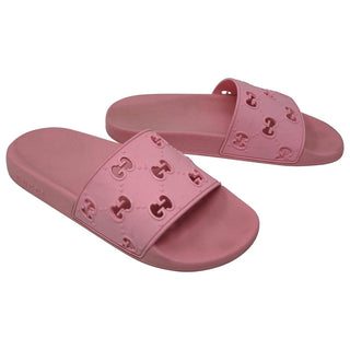 Pink rubber Gucci Double G logo sandals 39 sz