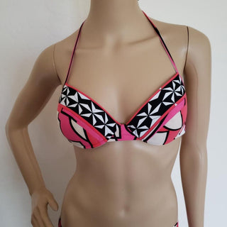 Emilio Pucci Pink Multicolor Signature Print Swimsuit 44 IT