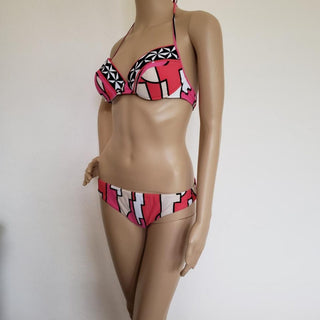 Emilio Pucci Pink Multicolor Signature Print Swimsuit 44 IT