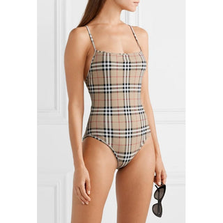 Burberry Brown Nova Check Print Swimsuit XS