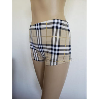 Burberry Brown Multicolor Nova Check Swimsuit Shorts S sz