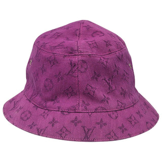 Louis Vuitton LV Monogram Embroidered Purple Cotton Hat M sz