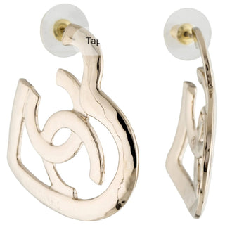 Chanel Gold-tone Interlocking CC Heart Oversized Earrings