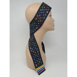 Louis Vuitton Black multicolor LV Monogram Silk Bandeau