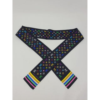 Louis Vuitton Black multicolor LV Monogram Silk Bandeau