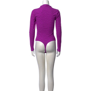Authentic Fendi x Skims Purple FF Graphic Print Bodysuit M