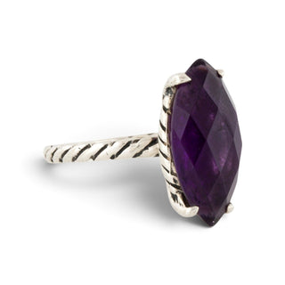 Authentic David Yurman Amethyst Color Classics Ring – Sterling Silver, 6.5