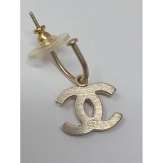 Chanel Silver-tone Orange Enamel Interlocking CC Charm earrings