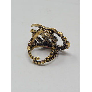 Gucci gold-tone Crystal GG logo ring, size 6 US