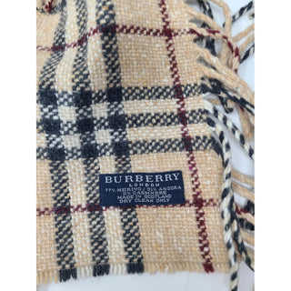 Burberry Brown Nova Check Print Wool Fringe Scarf