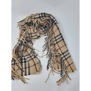 Burberry Brown Nova Check Print Wool Fringe Scarf