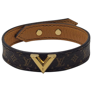 Louis Vuitton Essential V brown Monogram bracelet 17 sz