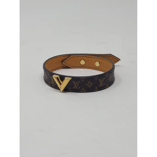 Louis Vuitton Essential V brown Monogram bracelet 17 sz