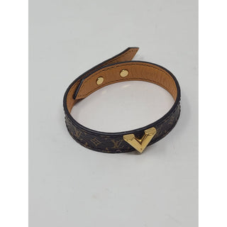 Louis Vuitton Essential V brown Monogram bracelet 17 sz