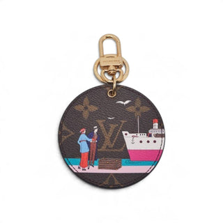 Authentic Louis Vuitton LV Monogram Illustre Key Holder Charm