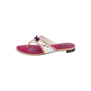 Authentic Louis Vuitton 2005 Multicolore LV Monogram Flip Flops 40 sz
