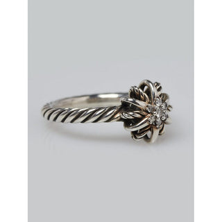 David Yurman Sterling Silver Starburst Diamond ring 5 ¾ US