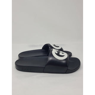 Gucci Double G logo black rubber pool slides 37 sz