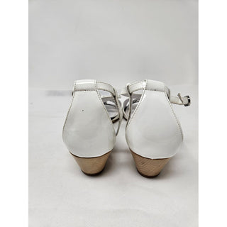 Chanel White Patent Leather Interlocking CC Sandals 41 EU