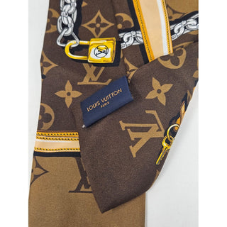 Louis Vuitton brown LV Monogram Confidential silk bandeau