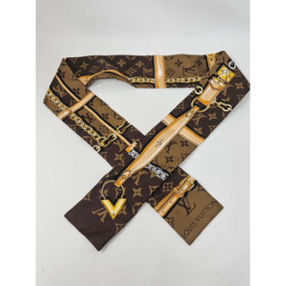 Louis Vuitton brown LV Monogram Confidential silk bandeau