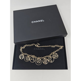 Chanel Gold-tone Logo Charm Necklace