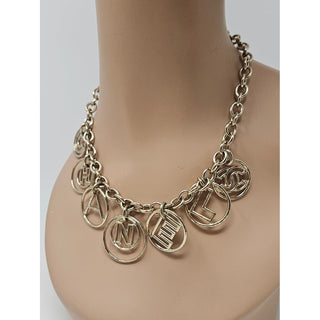 Chanel Gold-tone Logo Charm Necklace