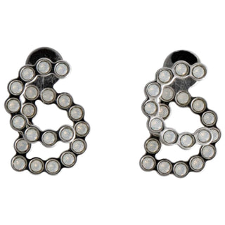 Adorable Dior Silver-tone Crystal 30 Montaigne Stud Earrings