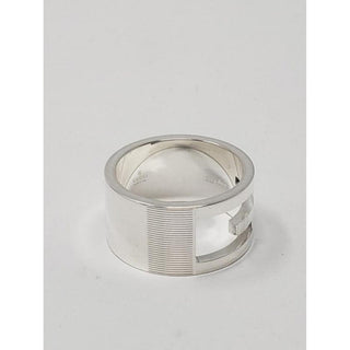 Gucci sterling silver Icon G logo wide ring 5 ¾ US