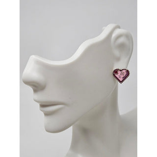 Chanel Gold-tone Interlocking CC Heart Stud Earrings