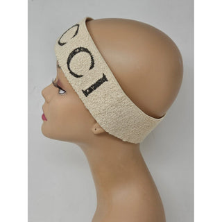 Gucci ivory Monogram print elastic headband M sz