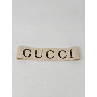 Gucci ivory Monogram print elastic headband M sz