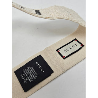 Gucci ivory Monogram print elastic headband M sz