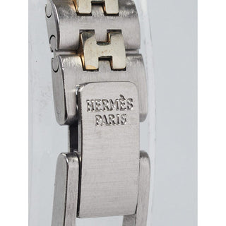 Classic Hermès stainless steel H logo Sellier watch