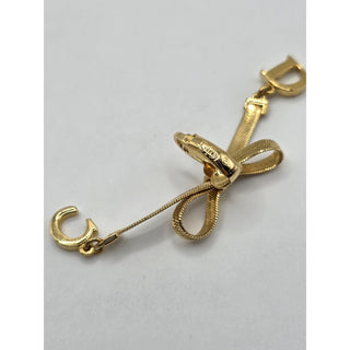 Christian Dior Gold-tone CD Logo Bow Clip-On Earrings