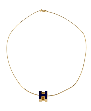 Hermès 18K Yellow Gold-Plated Cage d'H Pendant Necklace