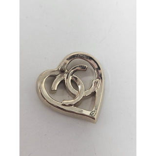 Chanel 2022 Interlocking CC Heart Stud Earrings