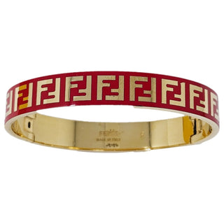 Fendi gold-tone red Enamel F is Fendi bracelet